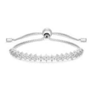 Image of Simply Silver Sterling Silver 925 Cubic Zirconia Toggle Bracelet