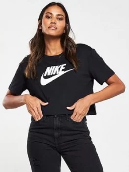 Image of Nike Sportswear Essential Futura Ss Crop Tee - Black