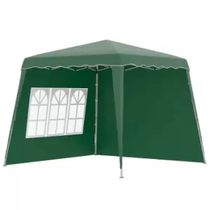 Image of Outsunny Pop Up Gazebo with 2 Sides, Slant Legs and Carry Bag, Height Adjustable UV50+ Party Tent Event Shelter for Garden, Patio, Green