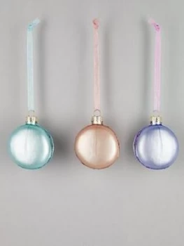 Image of Gisela Graham Set Of 3 Pastel Macaron Hanging Christmas Tree Decorations