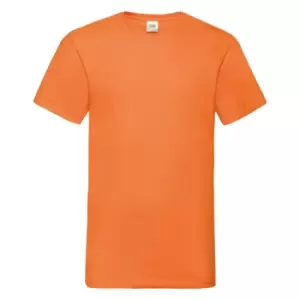 Image of Fruit Of The Loom Mens Valueweight V-Neck, Short Sleeve T-Shirt (S) (Orange)