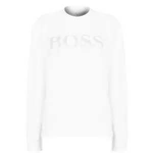 Image of Boss Ebossa Crew Sweatshirt - White