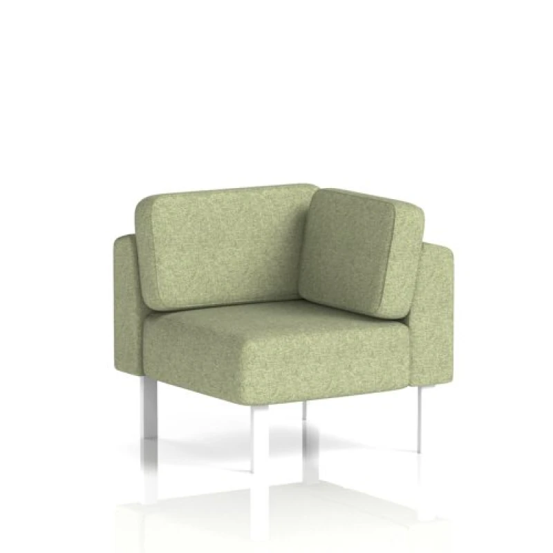 Image of Brixworth Modular Seating Corner Unit with White in Rivet Fabric - Burnish