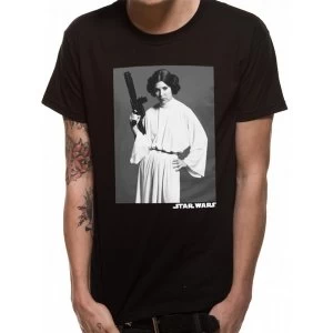 Image of Star Wars - Leia Classic Portrait Mens Medium T-Shirt - Black