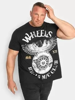 Image of BadRhino Wheels Print T-Shirt, Black, Size L, Men
