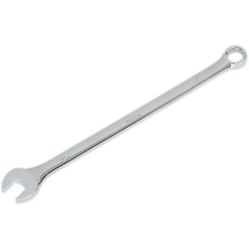 Image of Loops 15mm x 279mm Extra Long Combination Spanner - Chrome Vanadium Steel Nut Wrench Metallics