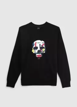 Image of Paul Smith Mens Sweatshirt Skull Multi In Black
