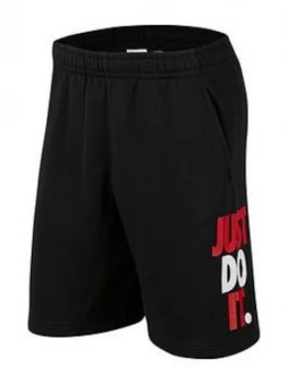 Image of Nike Sportswear Just Do It Short Fleece - Black, Size S, Men