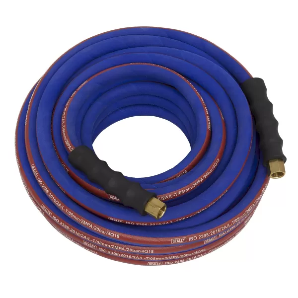 Image of Sealey AH15R Air Hose 15mtr x Ø8mm with 1/4BSP Unions Extra Heavy-Duty