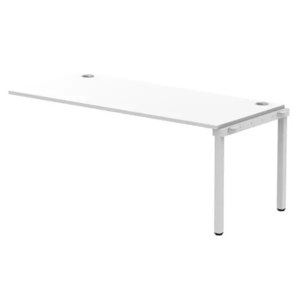 Image of Impulse Bench Impulse Bench Single Row Ext Kit 1800 Silver Frame Office Bench Desk White IMBSXT18WHTS