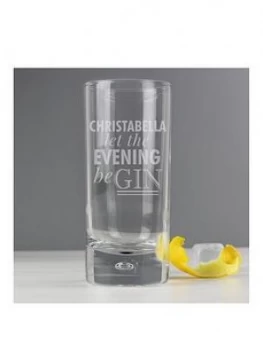 Image of Personalised Let The Evening Be Gin Bubble Glass, One Colour, Women