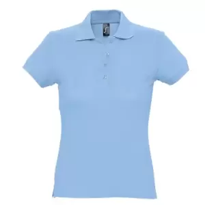 Image of SOLS Womens/Ladies Passion Pique Short Sleeve Polo Shirt (M) (Sky Blue)