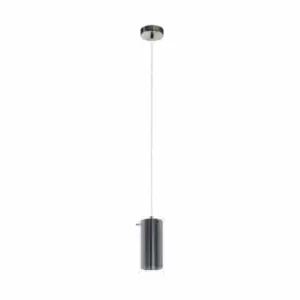 Image of Eglo Modern Smoked Black Glass Single Pendant