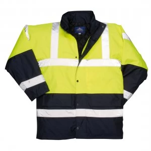 Image of Oxford Weave 300D Class 3 Hi Vis Contrast Traffic Jacket Yellow L