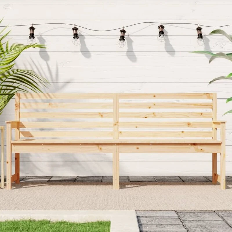 Image of Vidaxl Garden Bench 203.5X48X91.5cm Solid Wood Pine Garden Benches