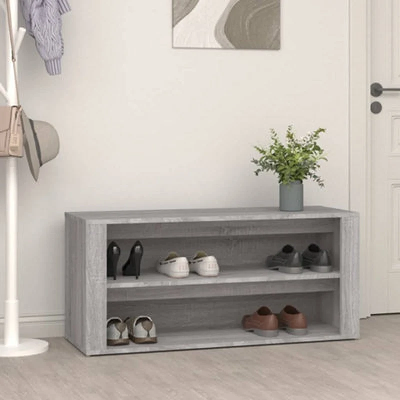 Image of Vidaxl Shoe Rack Grey Sonoma 100X35X45cm Engineered Wood