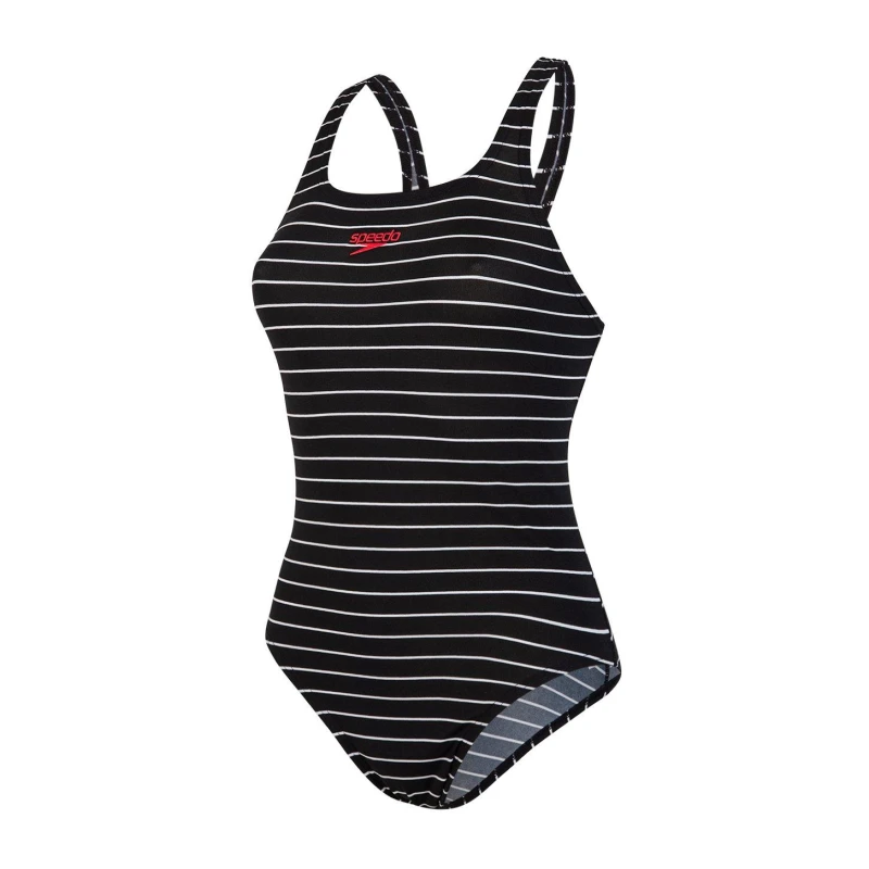 Image of Speedo Endurance+ Printed Medalist Swimsuit Ladies - Black 8