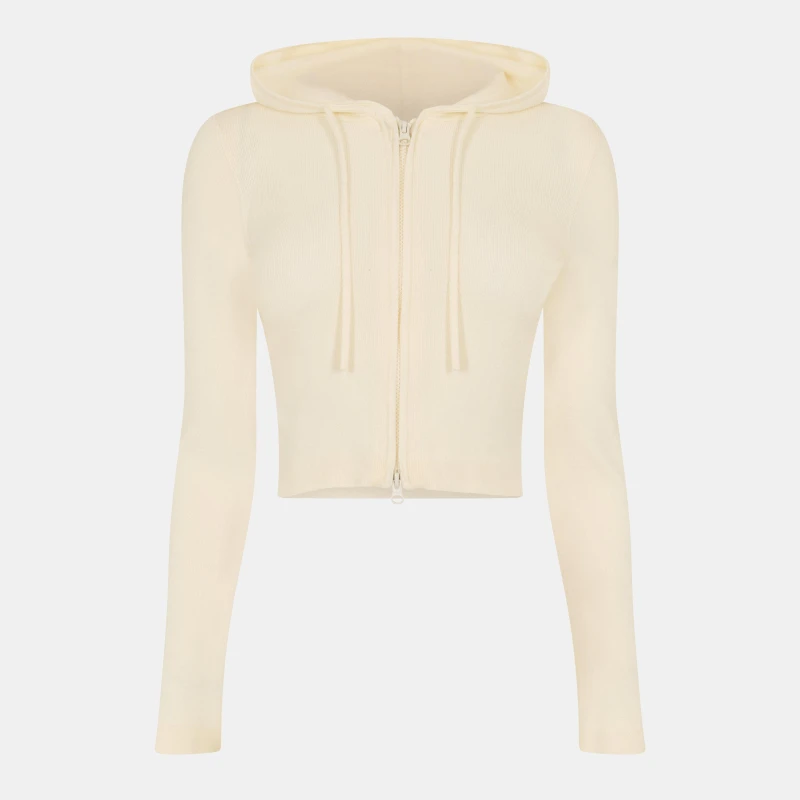 Image of Jack Wills Knitted Zip Hoodie Women Vintage White female 12 (M)