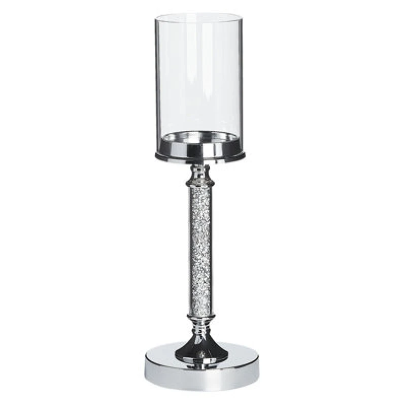 Image of Beliani Candle Holder Abbeville Glass 41cm Silver