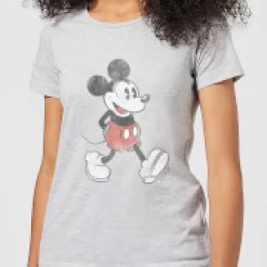 Image of Disney Mickey Mouse Walking Womens T-Shirt - Grey - M