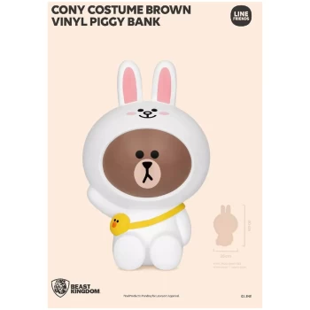 Image of Beast Kingdom Line Friends Vinyl Piggy Bank - Brown (Cony Costume)