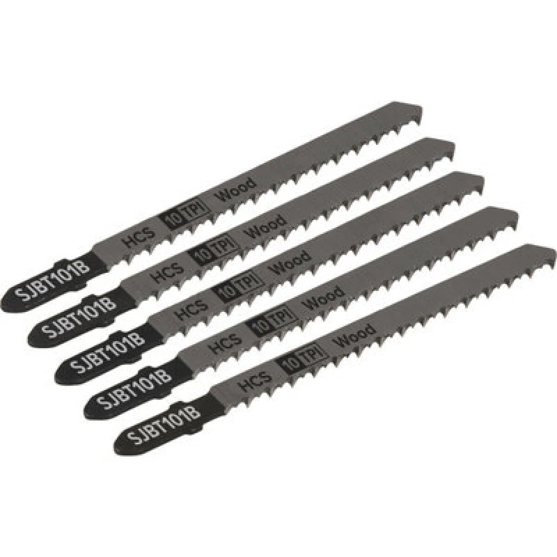 Image of Loops 5 PACK - 100mm HARDWOOD Jigsaw Blade Set - 10 TPI - Ground Taper Precision Cut Multi
