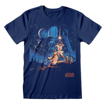 Image of Star Wars - New Hope Vintage Poster Unisex Small T-Shirt - Black