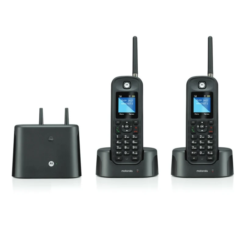 Image of Motorola O202 Long Range Cordless Phone, Twin Handset 1070202BL-UK