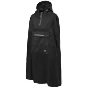 Image of Trespass Qikpac Unisex Hooded Waterproof Packaway Poncho (S) (Black)