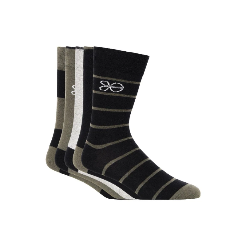 Image of Crosshatch Crosshatch Men Milato Socks 5pk in Olive Olive One Size Male 5059294596305