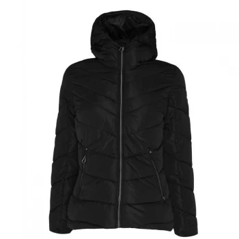 Image of Dare2B Swarovski Embellished Reputable Insulated Quilted Hooded Jacket - Black