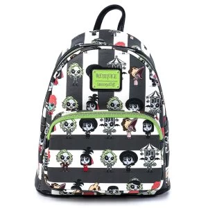 Image of Loungefly Beetlejuice Group Chibi Aop Mini Backpack