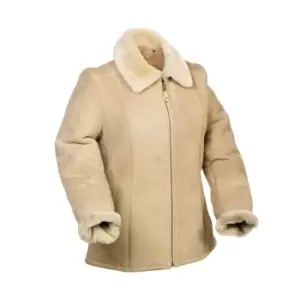 Image of Eastern Counties Leather Womens/Ladies Hillary Aviator Sheepskin Coat (14) (Mushroom)