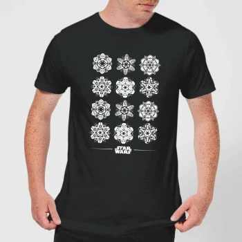 Image of Star Wars Snowflake Mens Christmas T-Shirt - Black - 5XL