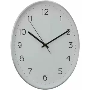 Image of Wall Clock Silver / Black Finish Frame Clocks For Living Room / Bedroom / Contemporary Style Oval Shaped Design Metal Clocks For Hallways 4 x 35 x 27