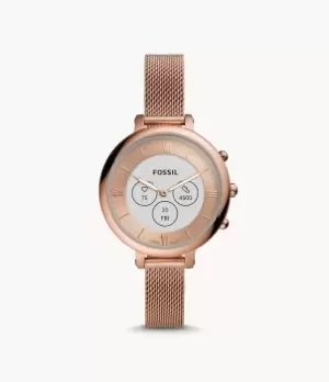 Image of Fossil Women Hybrid Smartwatch HR Monroe Rose Gold-Tone Stainless Steel