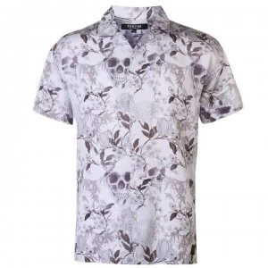 Image of Firetrap Blackseal Printed Casual Shirt - Ecru