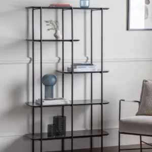 Image of Fairfield Open Display Unit, Marble Effect Black