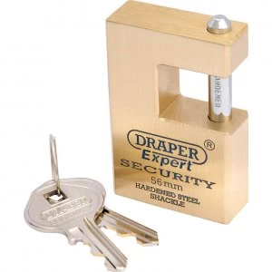 Image of Draper Expert Solid Brass Padlock Closed Shackle 56mm Standard