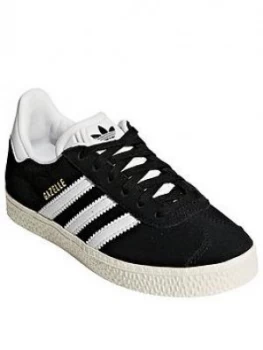 Image of adidas Originals Gazelle Childrens Trainer - Black/White, Size 10