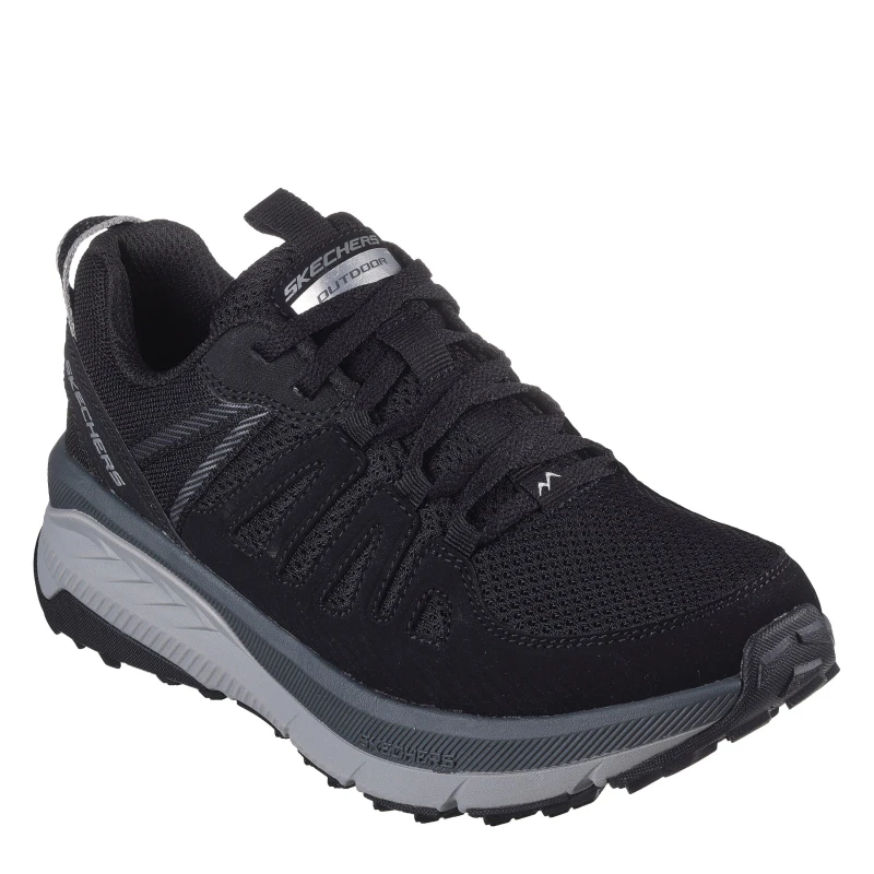 Image of Skechers Womens Mesh Quarter Overlay Low Top Slip On Trainers Black/Charcoal female 2 (35)