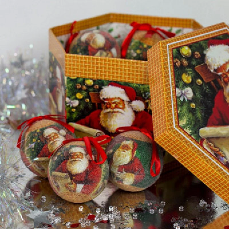 Image of Christmas Workshop 14pc Santa Decoupage Bauble