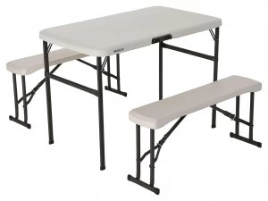Image of Lifetime Picnic Table with Benches Almond
