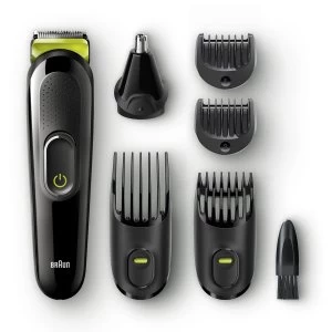 Image of Braun BRAMGK3021 6-in-1 All-in-One Hair Trimmer - Black / Volt Green