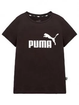Image of Puma Girls Essential Logo T-Shirt - Black