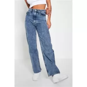 Image of I Saw It First Mid Wash Premium 90s Wide Leg Jeans - Blue