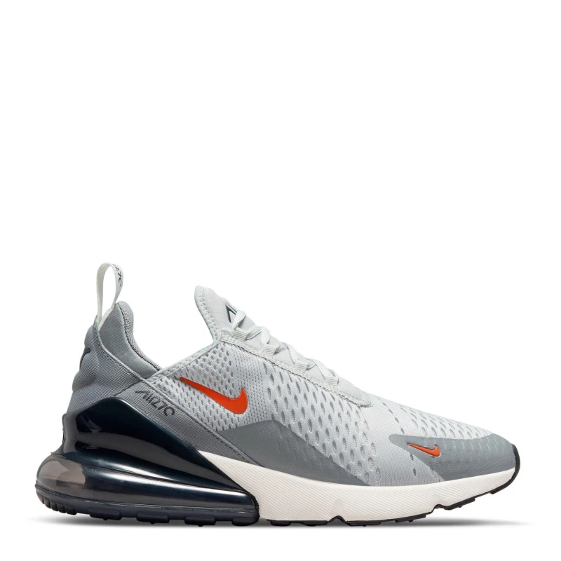 Image of Nike Air Max 270 Trainers Mens Grey/Ora/Sail male 7 (41)