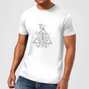 Image of Harry Potter Three Dragons White Mens T-Shirt - White - L