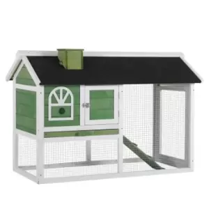 Image of Pawhut Rabbit Hutch For Outdoors & Indoors W/ Pull Out Tray & Ramp - Green