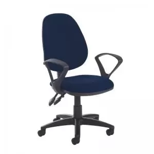 Image of Jota high back PCB operator chair with fixed arms - Costa Blue